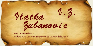 Vlatka Zubanović vizit kartica